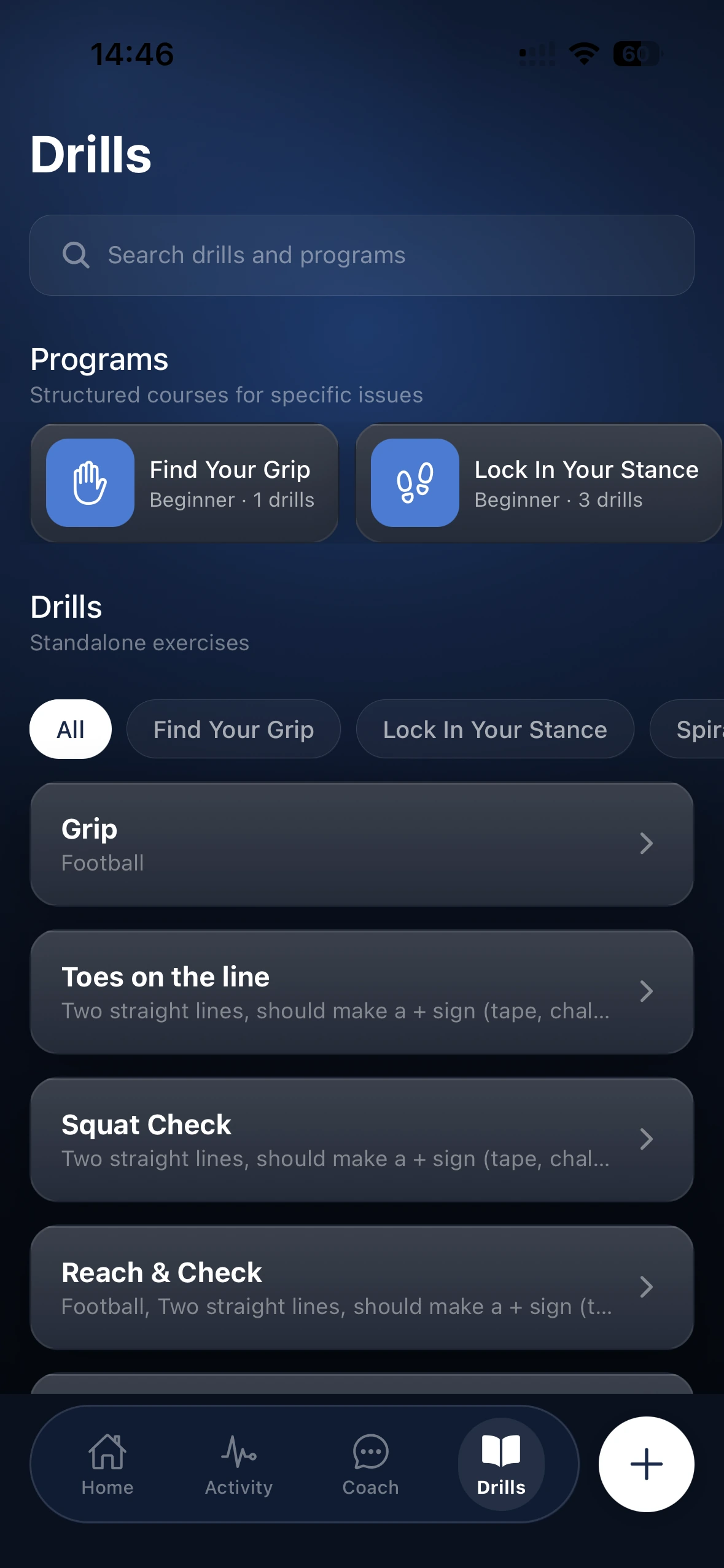 SpecIQ drill programs and standalone exercises